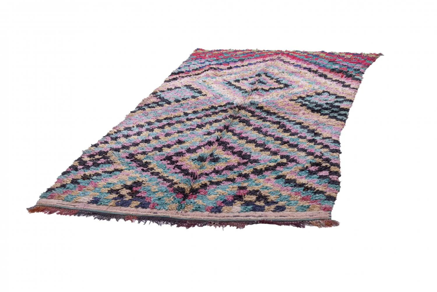 Tapete Berbere Marroquino Boucherouite 240 x 140 cm