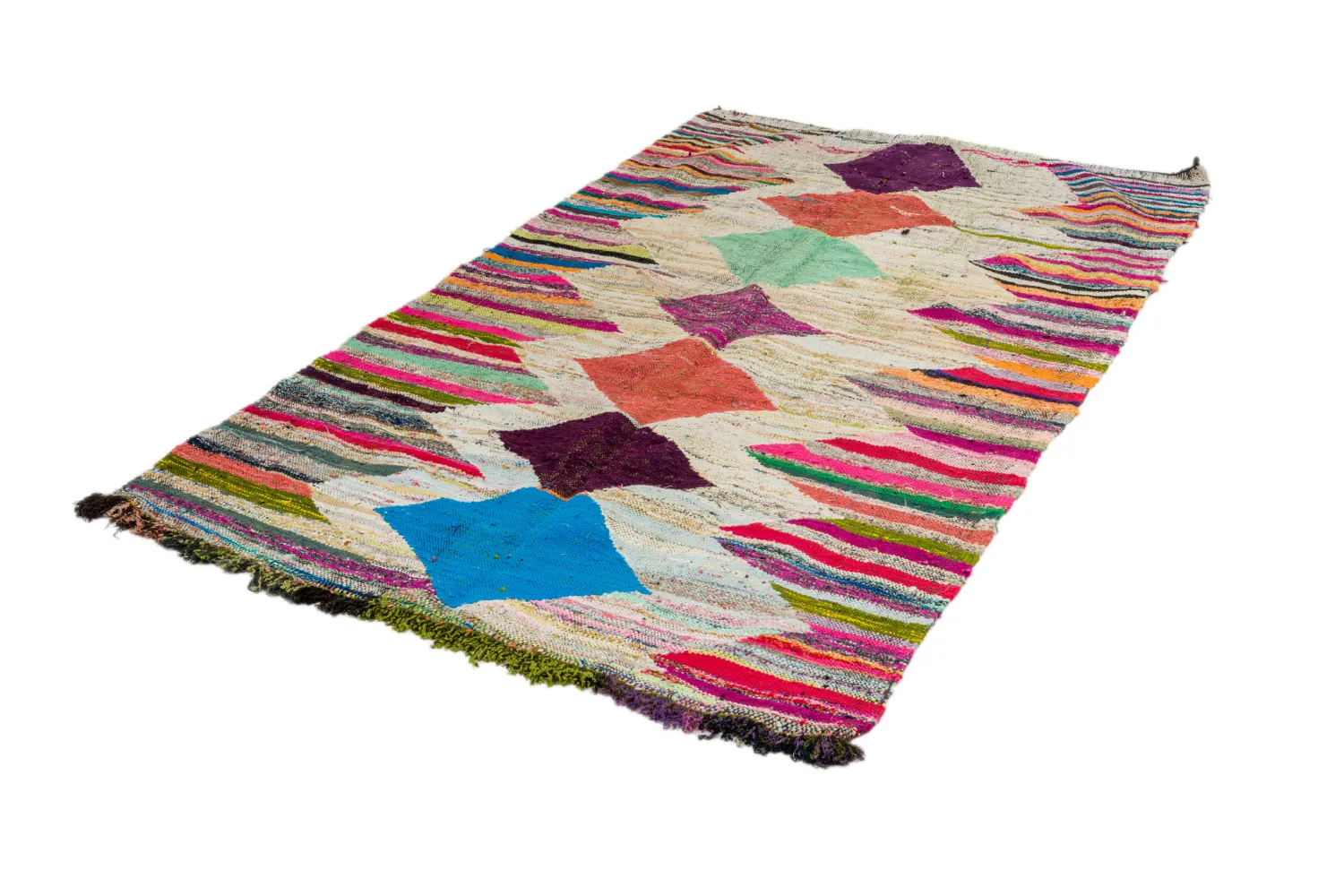 Tapete Berbere Marroquino Boucherouite 140 x 255 cm