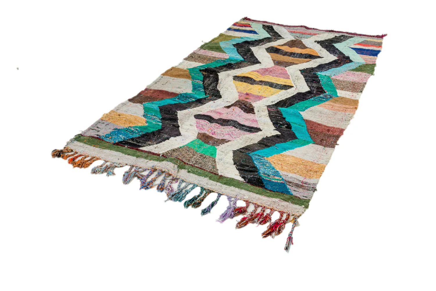 Tapete Berbere Marroquino Boucherouite 135 x 245 cm