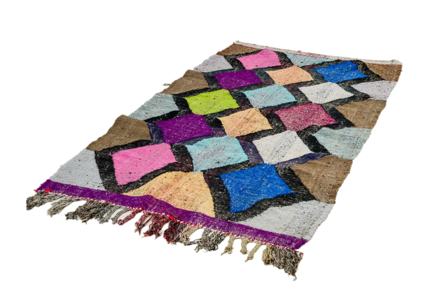 Tapete Berbere Marroquino Boucherouite 135 x 230 cm