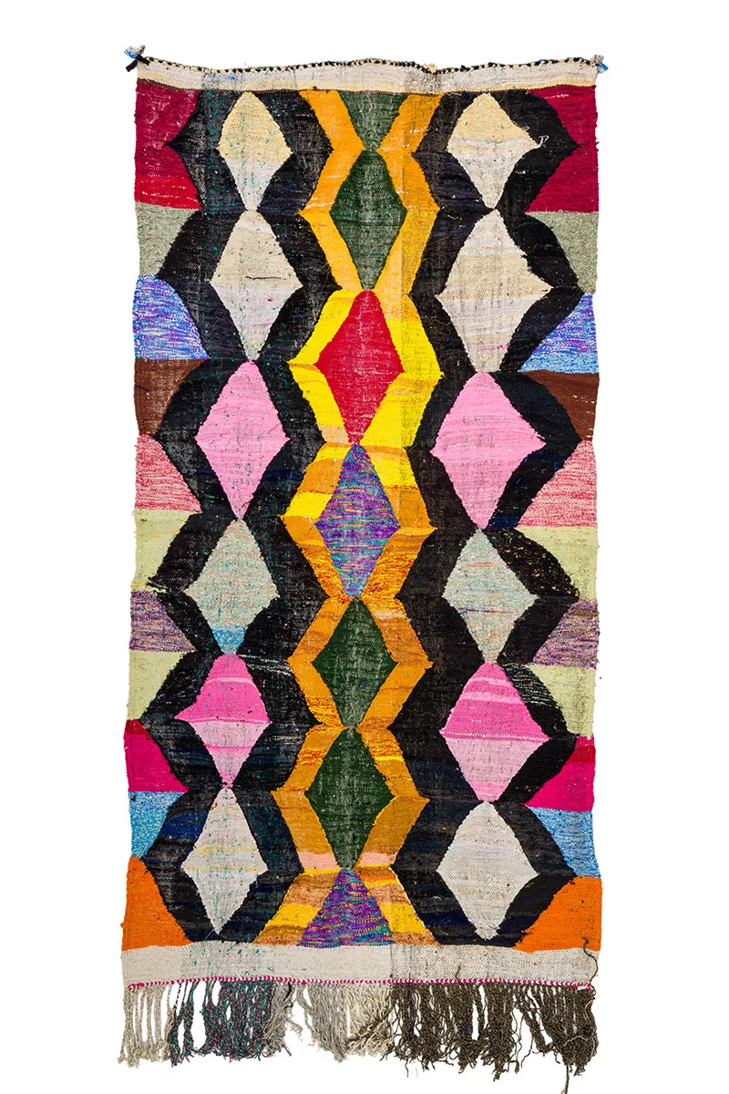 Tapete Berbere Marroquino Boucherouite 150 x 305 cm