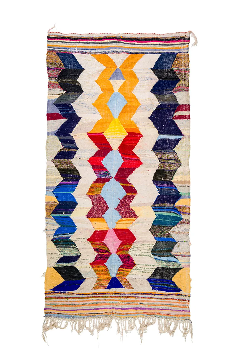 Tapete Berbere Marroquino Boucherouite 155 x 325 cm