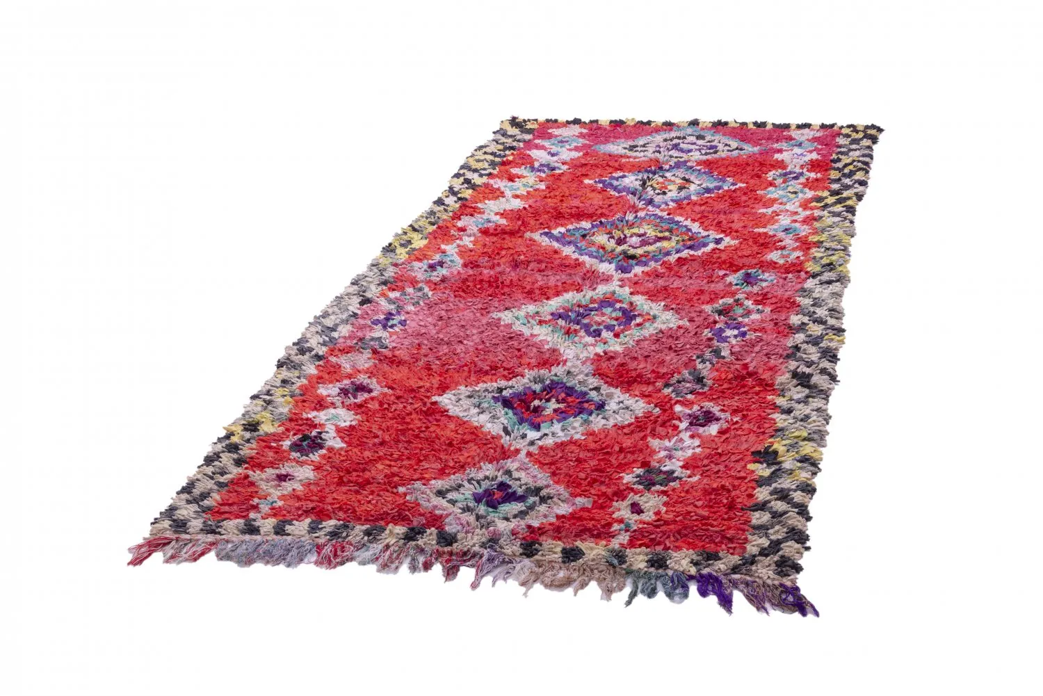 Tapete Berbere Marroquino Boucherouite 220 x 125 cm