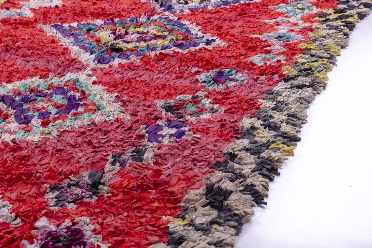 Tapete Berbere Marroquino Boucherouite 220 x 125 cm