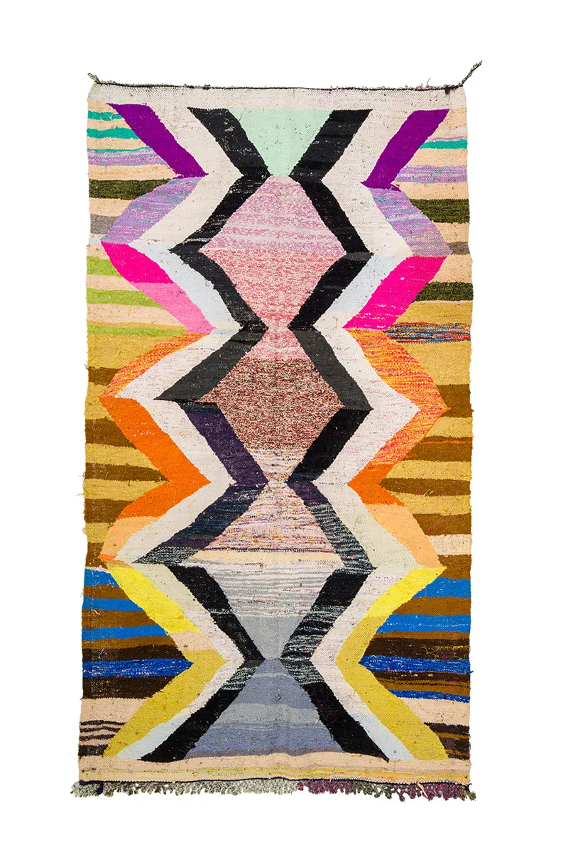 Tapete Berbere Marroquino Boucherouite 155 x 275 cm