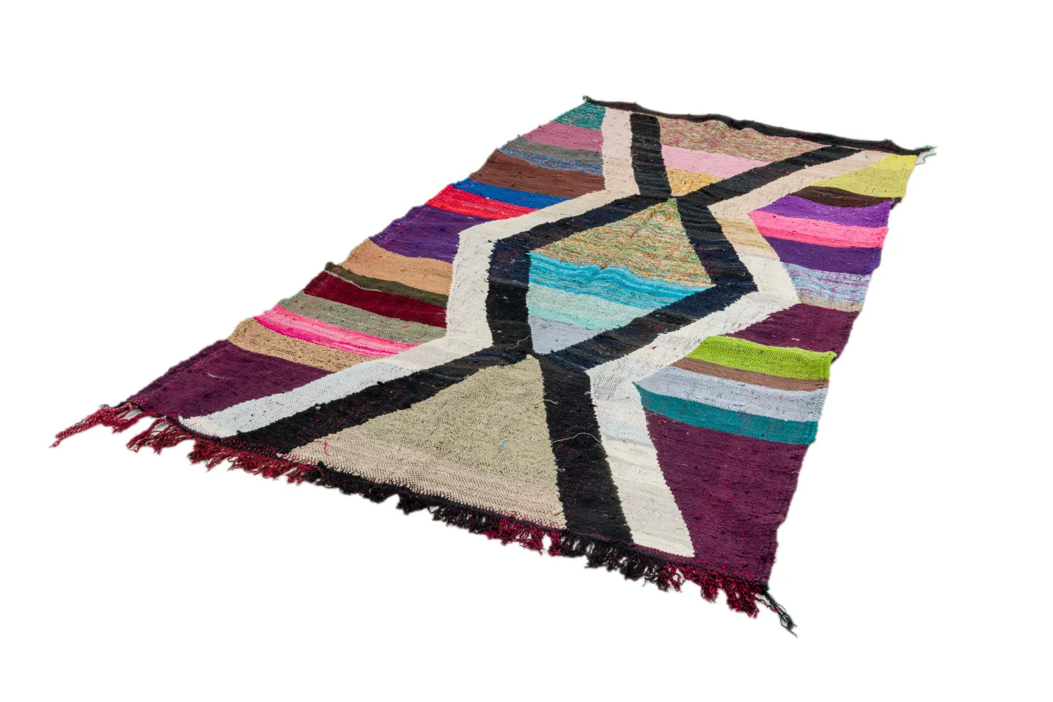 Tapete Berbere Marroquino Boucherouite 135 x 255 cm