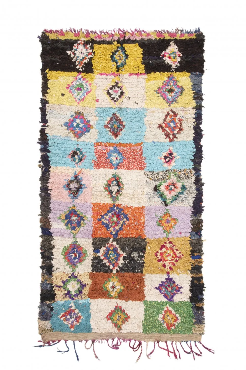 Tapete Berbere Marroquino Boucherouite 260 x 135 cm