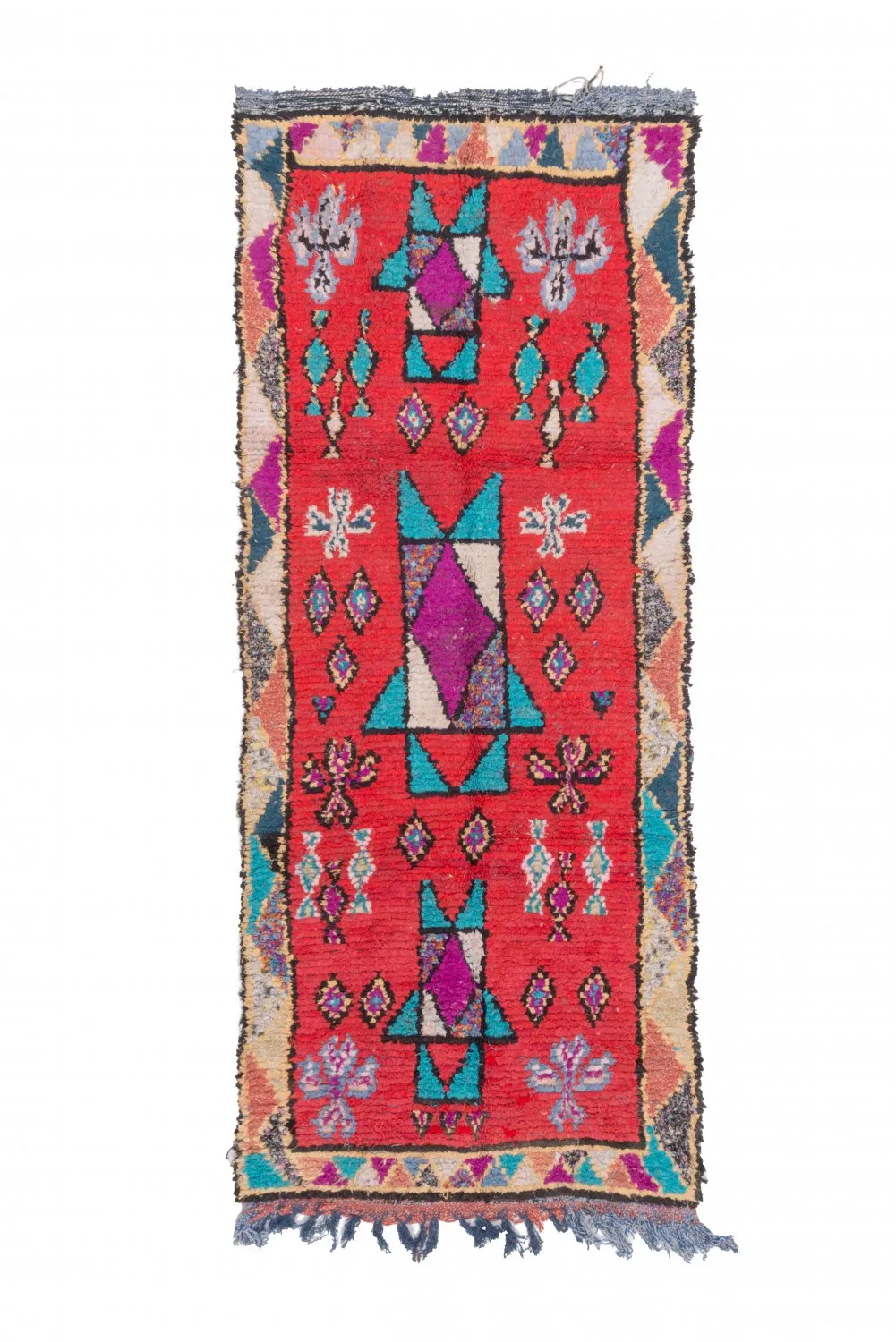 Tapete Berbere Marroquino Boucherouite 245 x 95 cm
