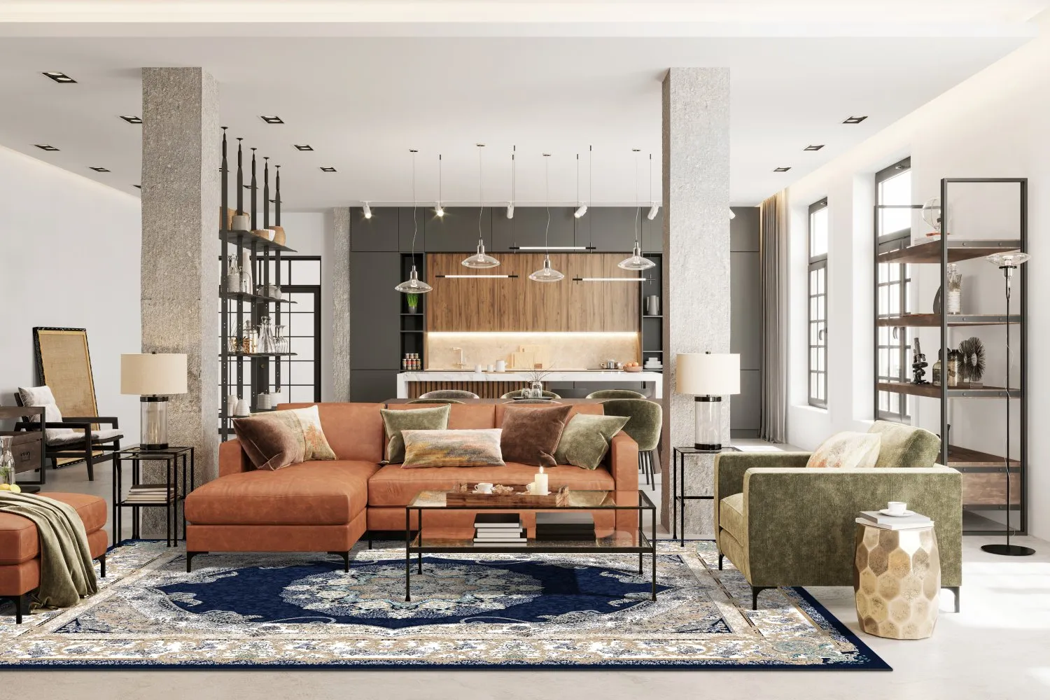 Tapete Wilton - Asara (azul)