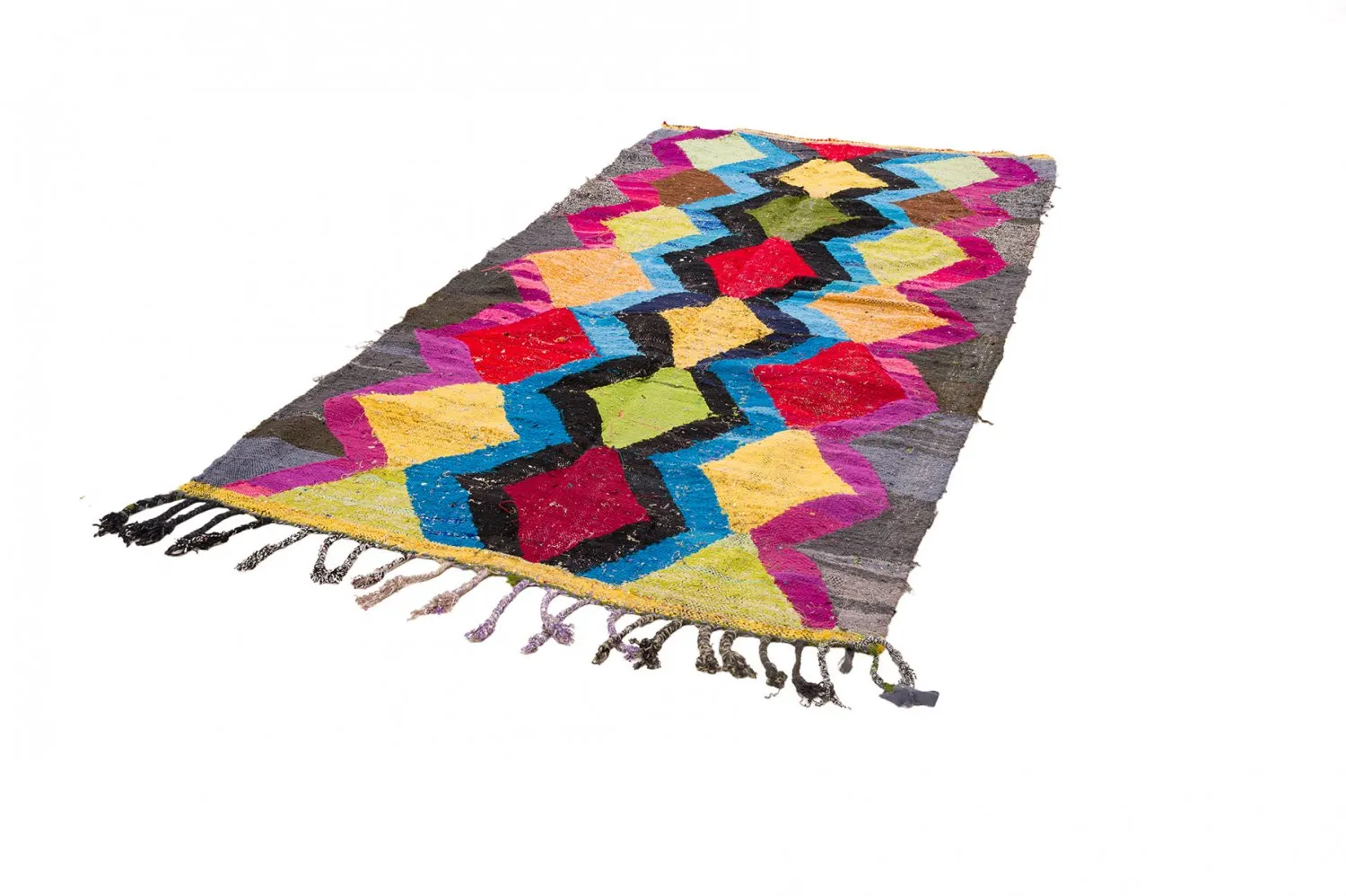 Tapete Berbere Marroquino Boucherouite 140 x 275 cm