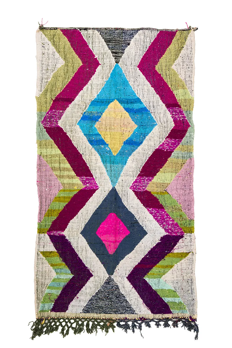 Tapete Berbere Marroquino Boucherouite 130 x 240 cm