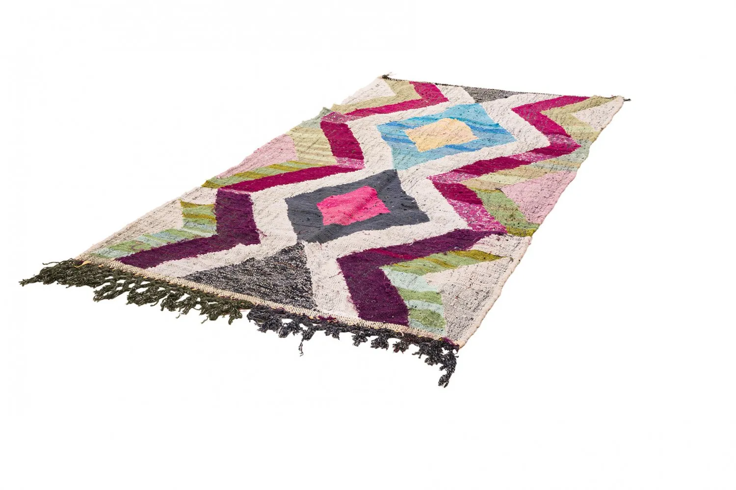 Tapete Berbere Marroquino Boucherouite 130 x 240 cm