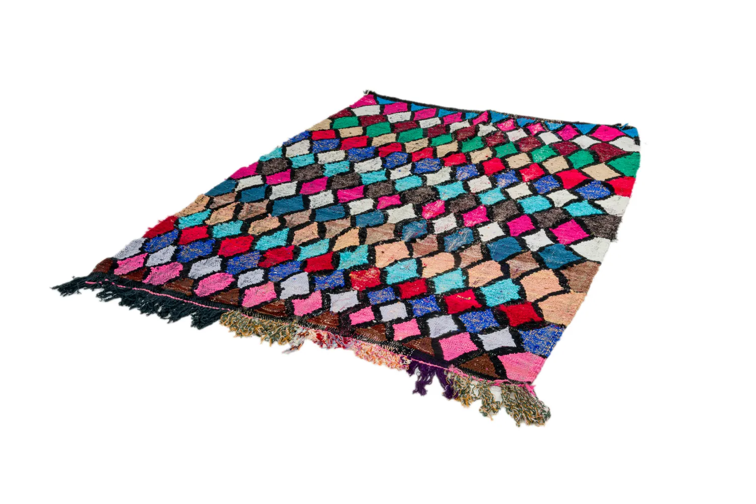 Tapete Berbere Marroquino Boucherouite 155 x 205 cm