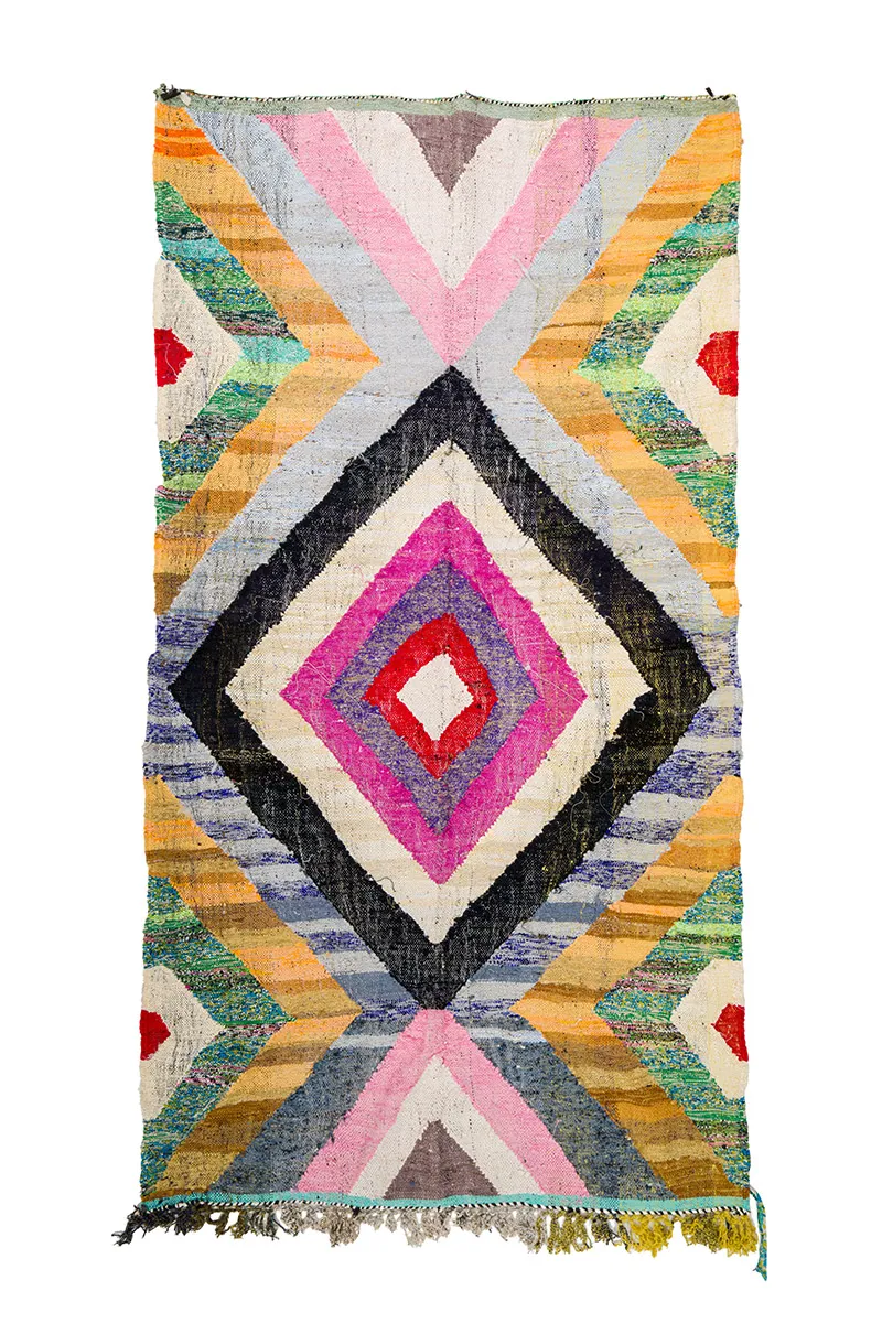 Tapete Berbere Marroquino Boucherouite 155 x 285 cm