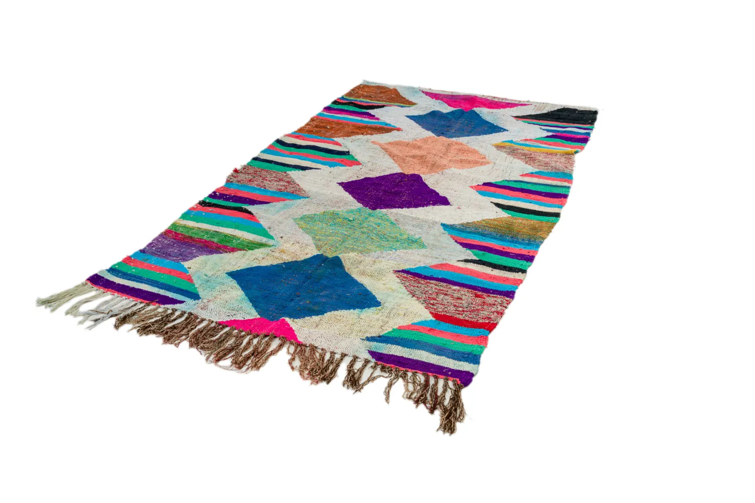 Tapete Berbere Marroquino Boucherouite 130 x 230 cm