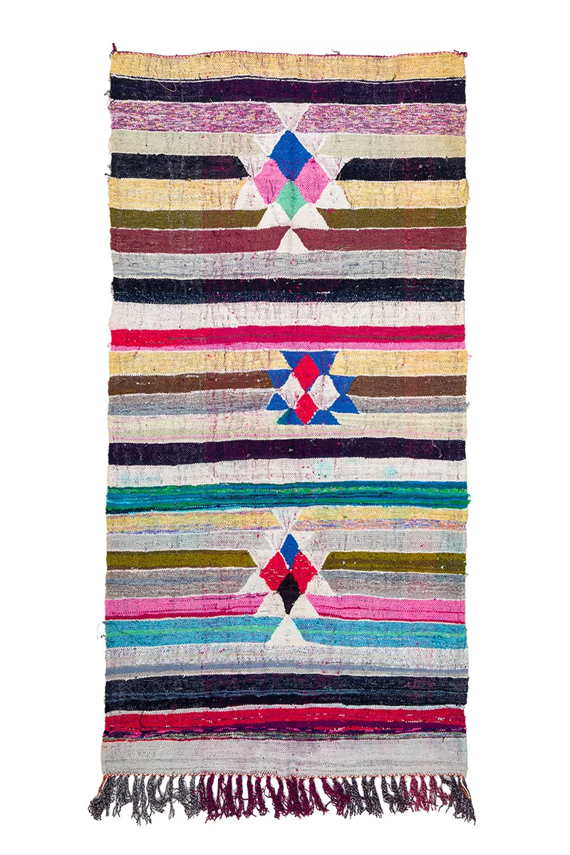 Tapete Berbere Marroquino Boucherouite 145 x 295 cm