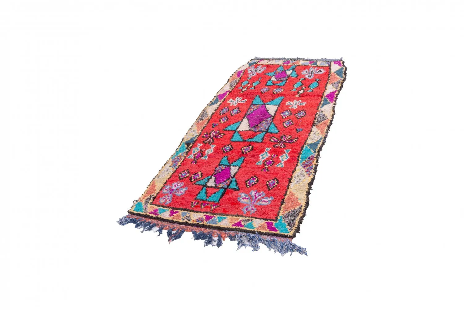 Tapete Berbere Marroquino Boucherouite 245 x 95 cm
