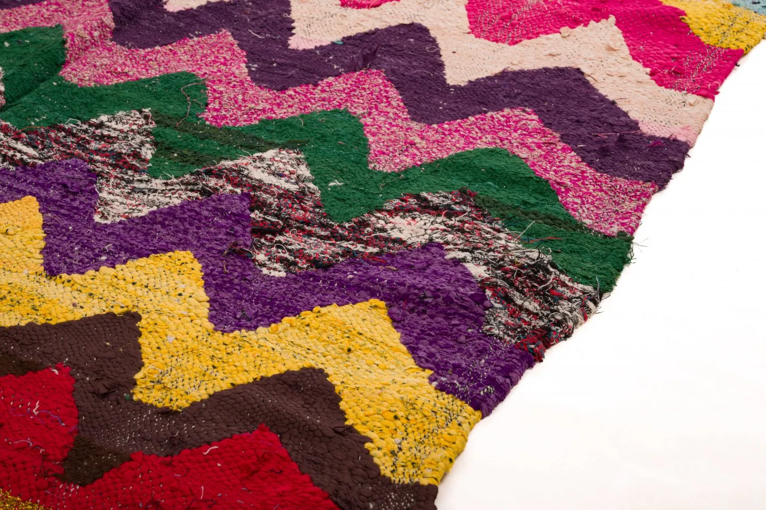 Tapete Berbere Marroquino Boucherouite 125 x 235 cm