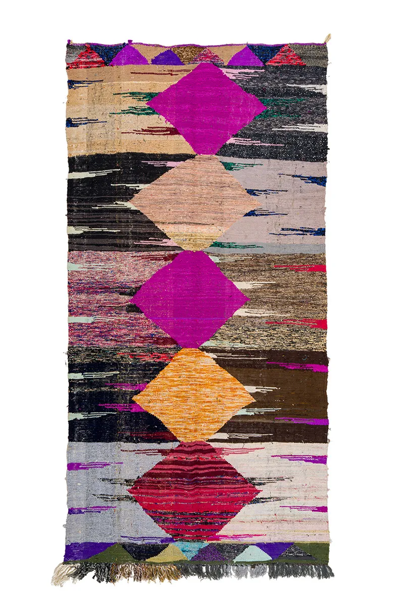 Tapete Berbere Marroquino Boucherouite 130 x 275 cm