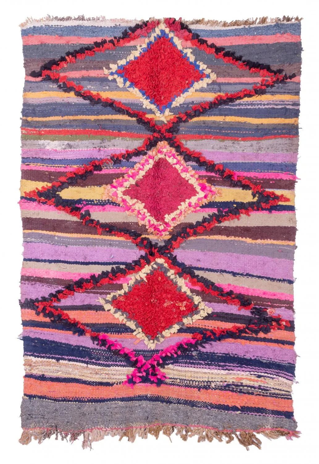 Tapete Berbere Marroquino Boucherouite 210 x 130 cm