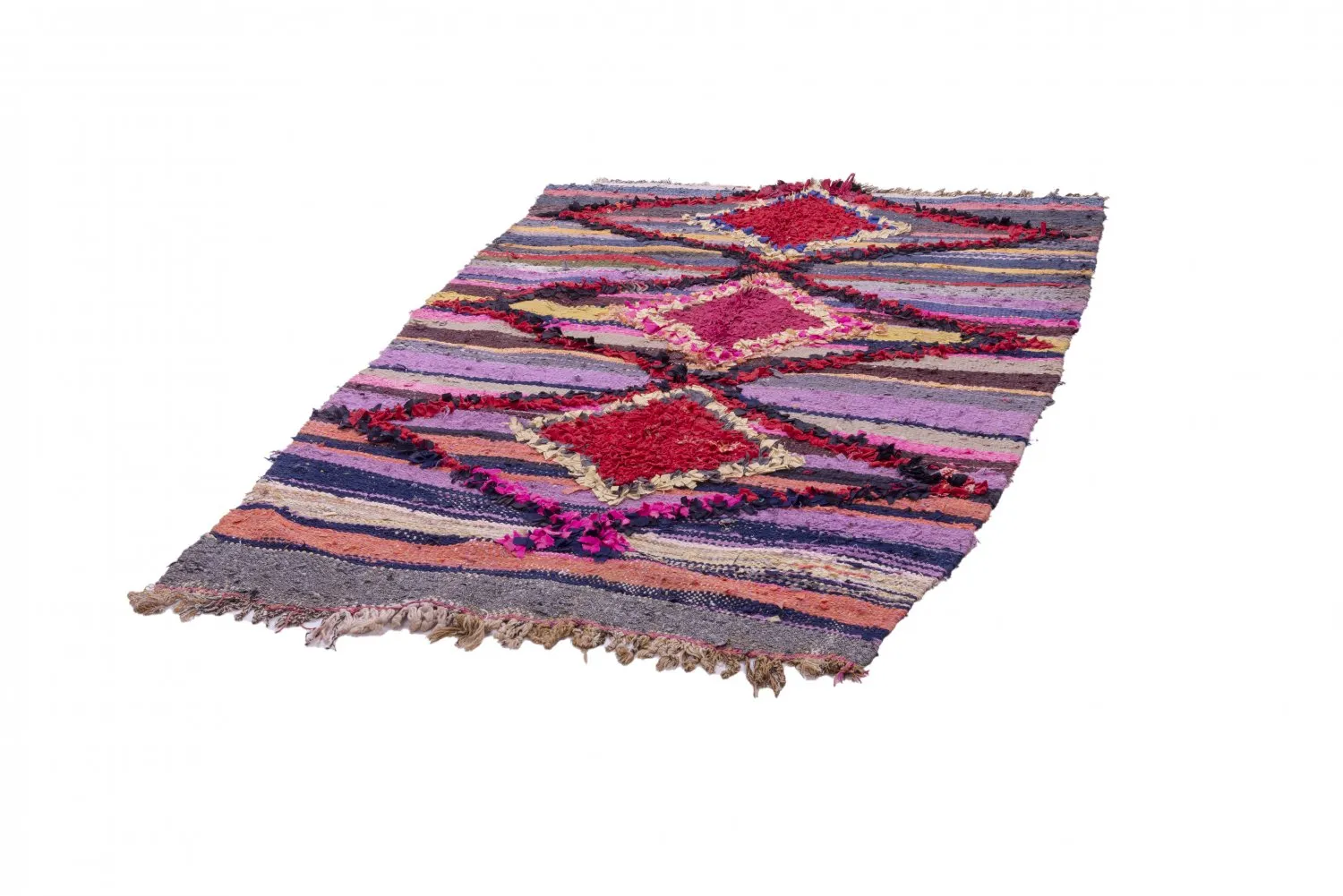 Tapete Berbere Marroquino Boucherouite 210 x 130 cm