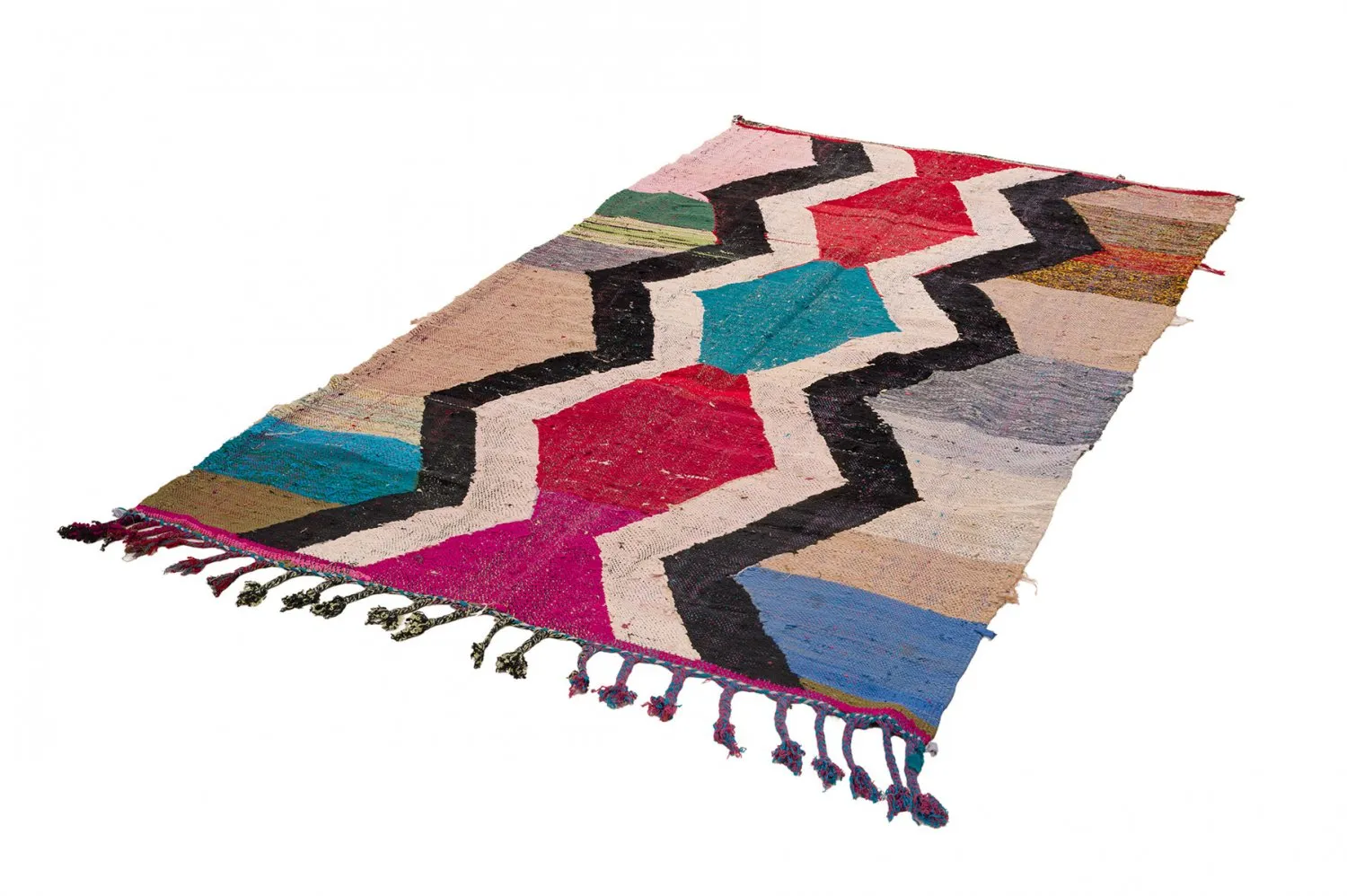 Tapete Berbere Marroquino Boucherouite 145 x 265 cm