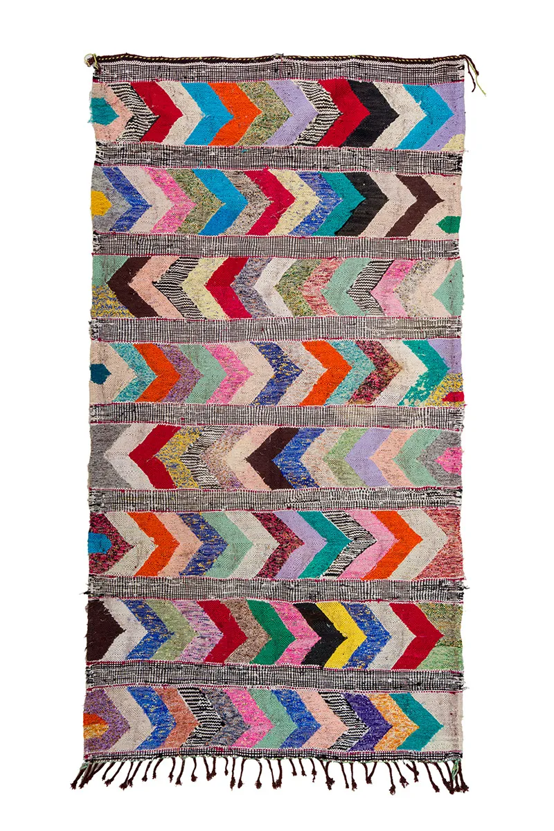 Tapete Berbere Marroquino Boucherouite 150 x 275 cm