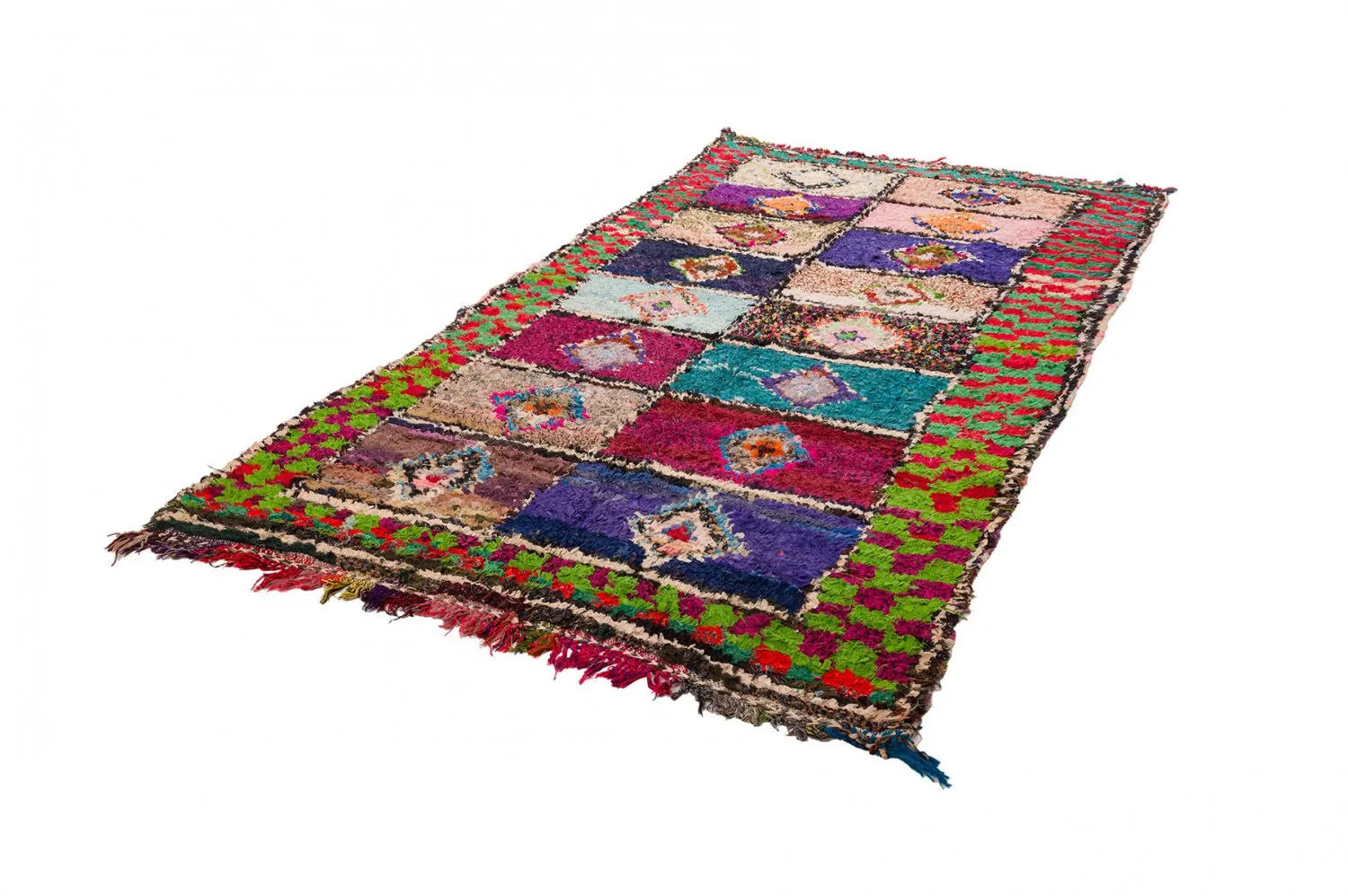 Tapete Berbere Marroquino Boucherouite 145 x 305 cm