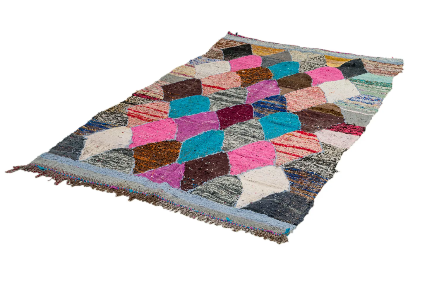 Tapete Berbere Marroquino Boucherouite 125 x 225 cm