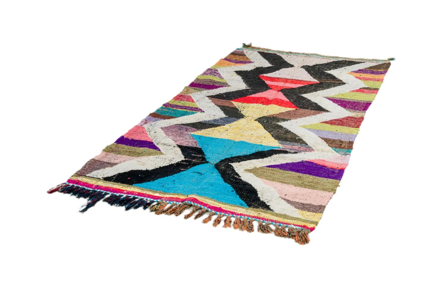 Tapete Berbere Marroquino Boucherouite 125 x 225 cm