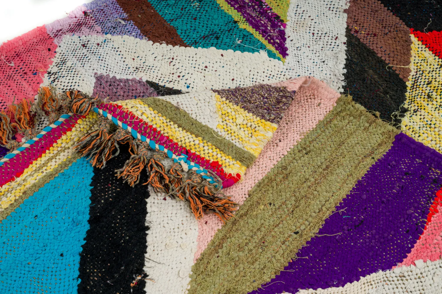 Tapete Berbere Marroquino Boucherouite 125 x 225 cm