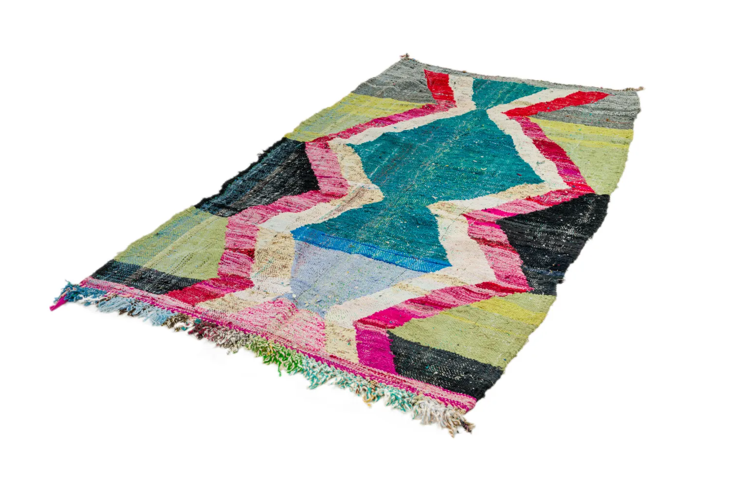 Tapete Berbere Marroquino Boucherouite 125 x 240 cm