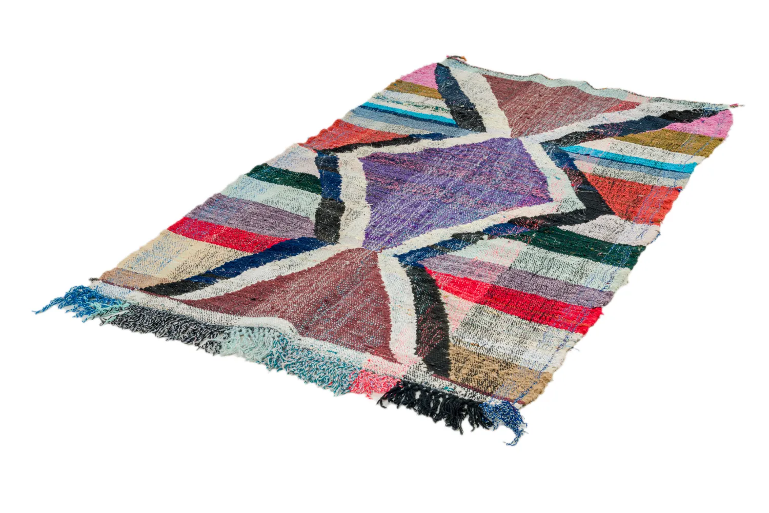 Tapete Berbere Marroquino Boucherouite 125 x 210 cm