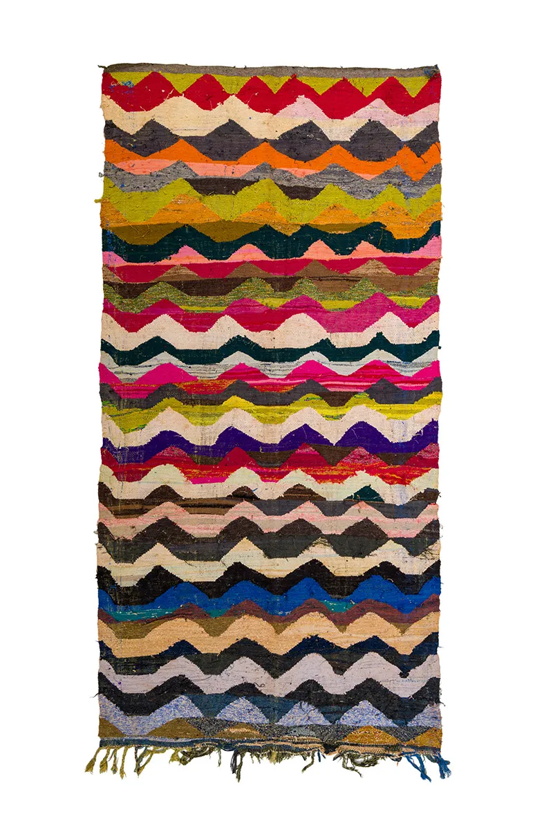 Tapete Berbere Marroquino Boucherouite 140 x 295 cm