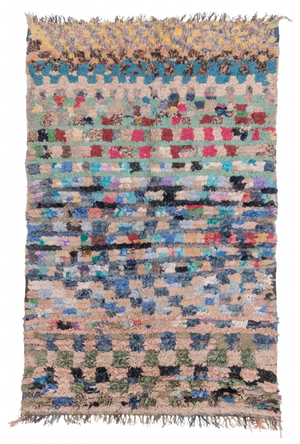 Tapete Berbere Marroquino Boucherouite 205 x 130 cm