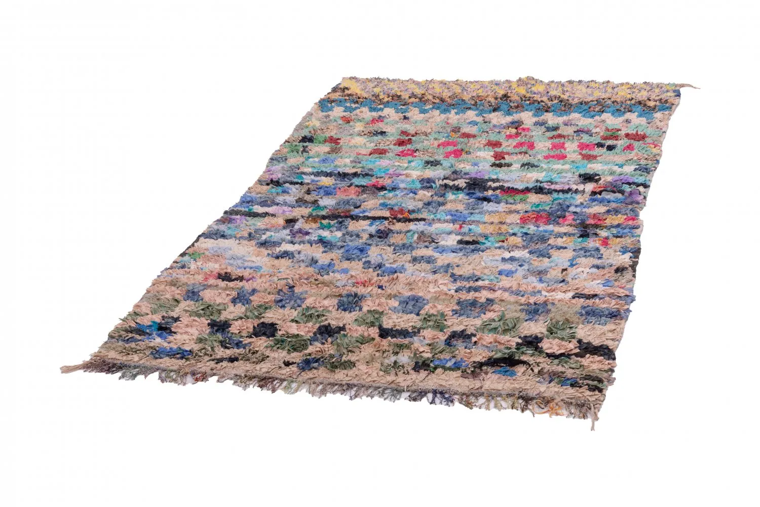 Tapete Berbere Marroquino Boucherouite 205 x 130 cm