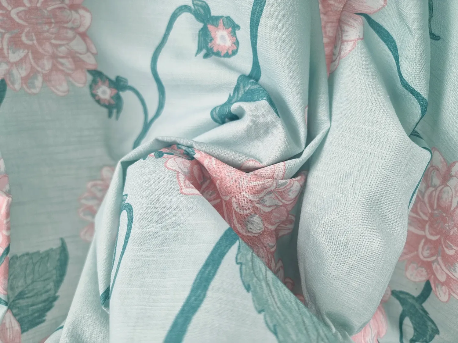 Toalha de mesa de algodão Alyssa (verde/rosa)