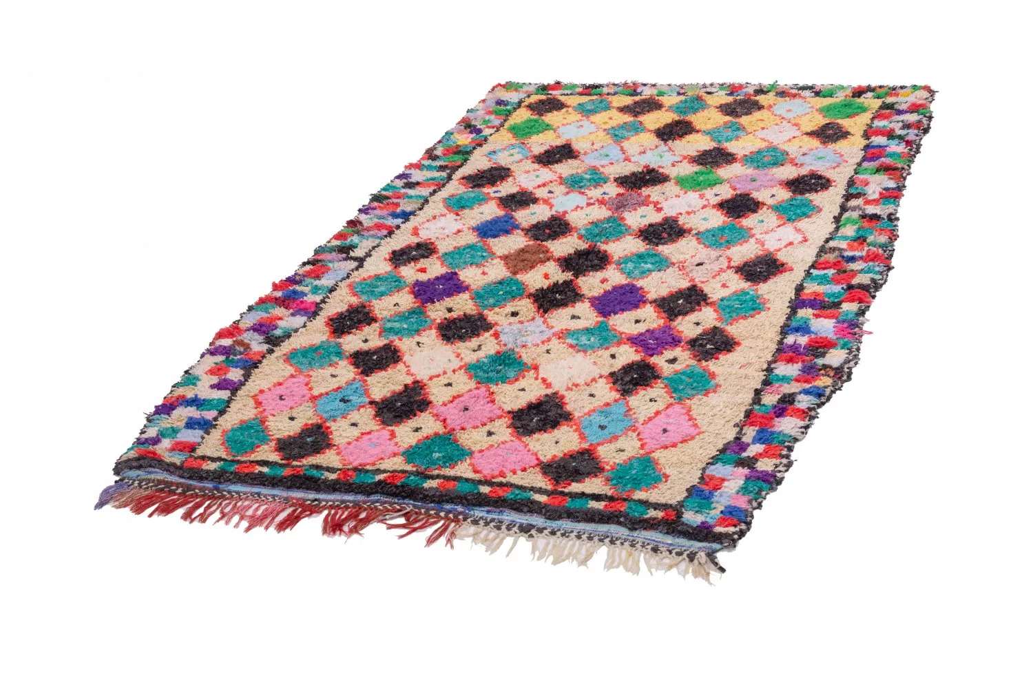 Tapete Berbere Marroquino Boucherouite 255 x 150 cm