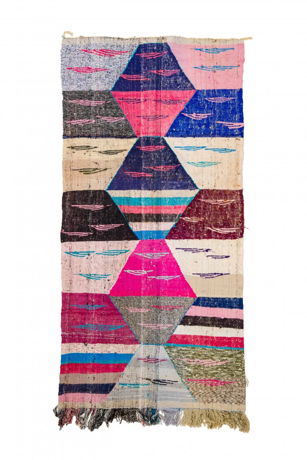 Tapete Berbere Marroquino Boucherouite 125 x 260 cm