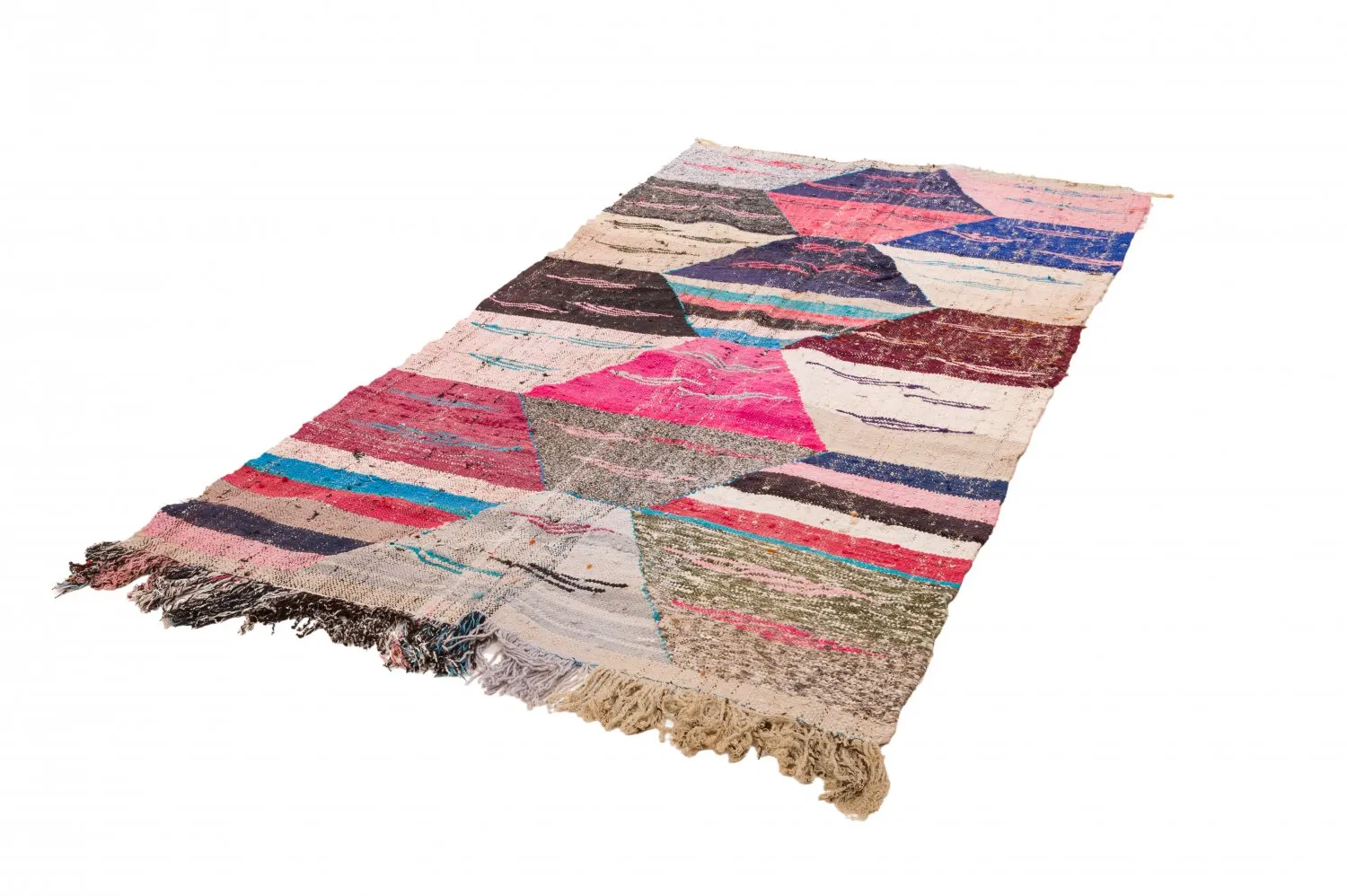 Tapete Berbere Marroquino Boucherouite 125 x 260 cm