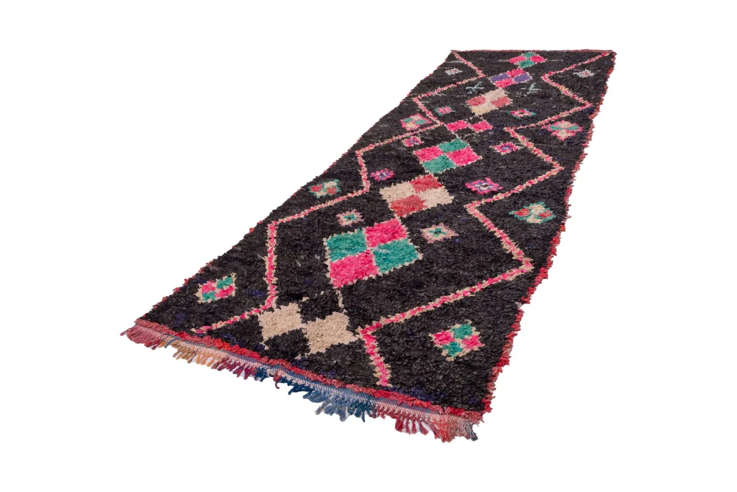 Tapete Berbere Marroquino Boucherouite 405 x 130 cm