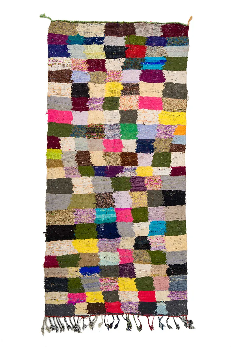 Tapete Berbere Marroquino Boucherouite 135 x 275 cm