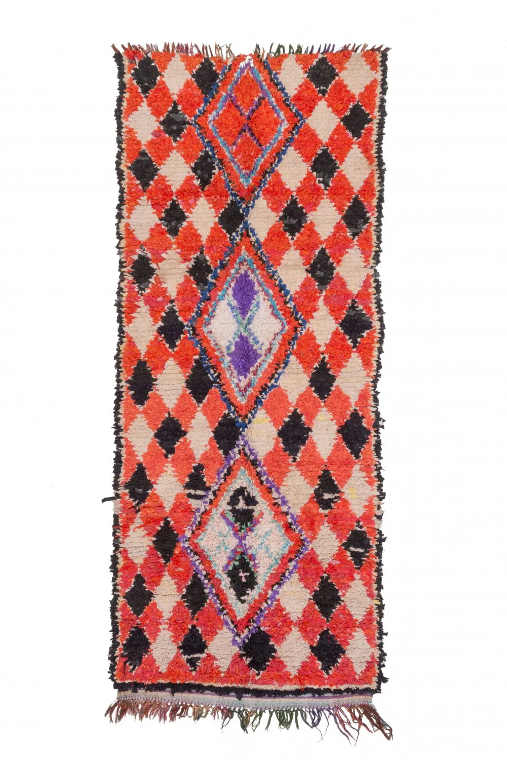 Tapete Berbere Marroquino Boucherouite 255 x 105 cm