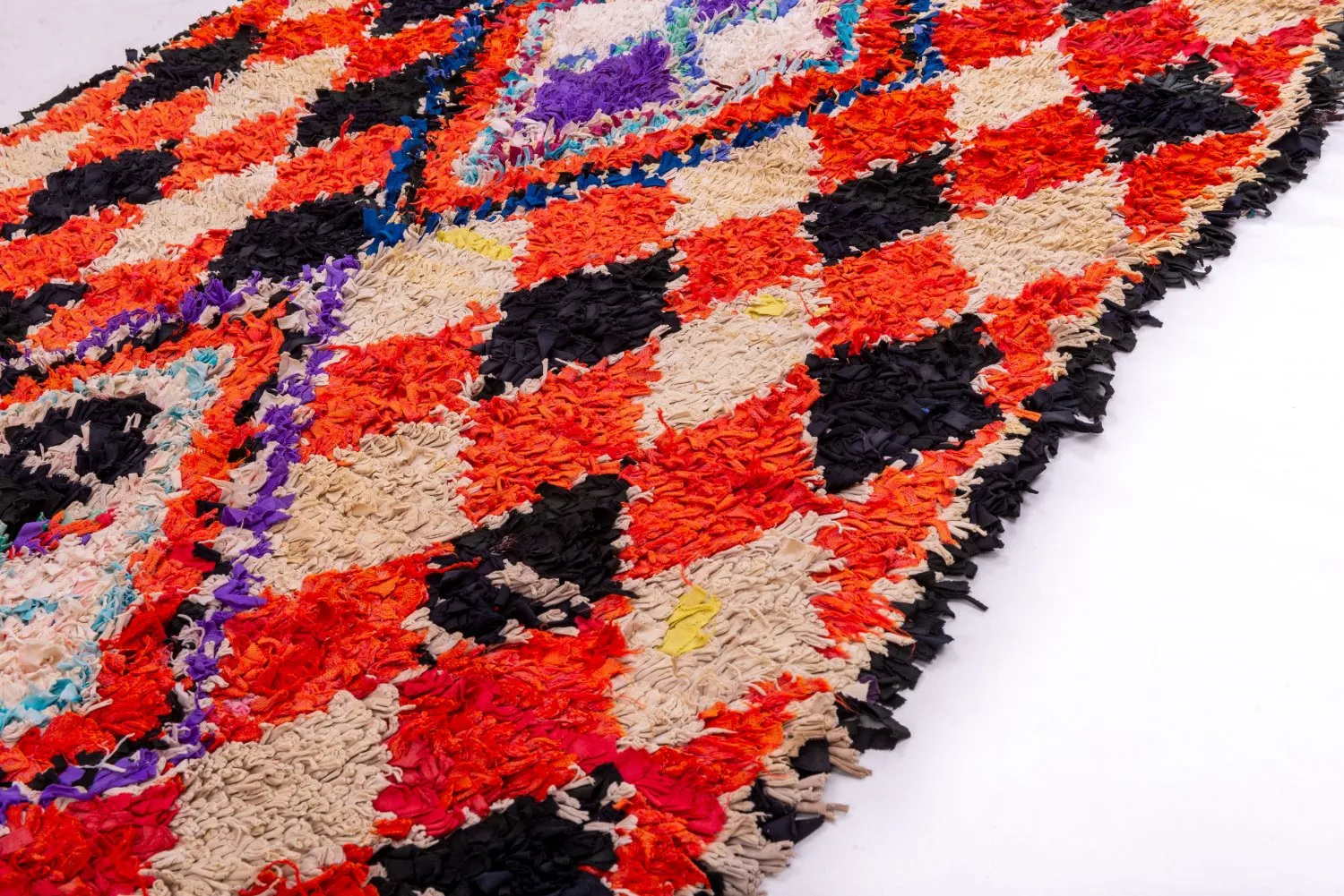 Tapete Berbere Marroquino Boucherouite 255 x 105 cm