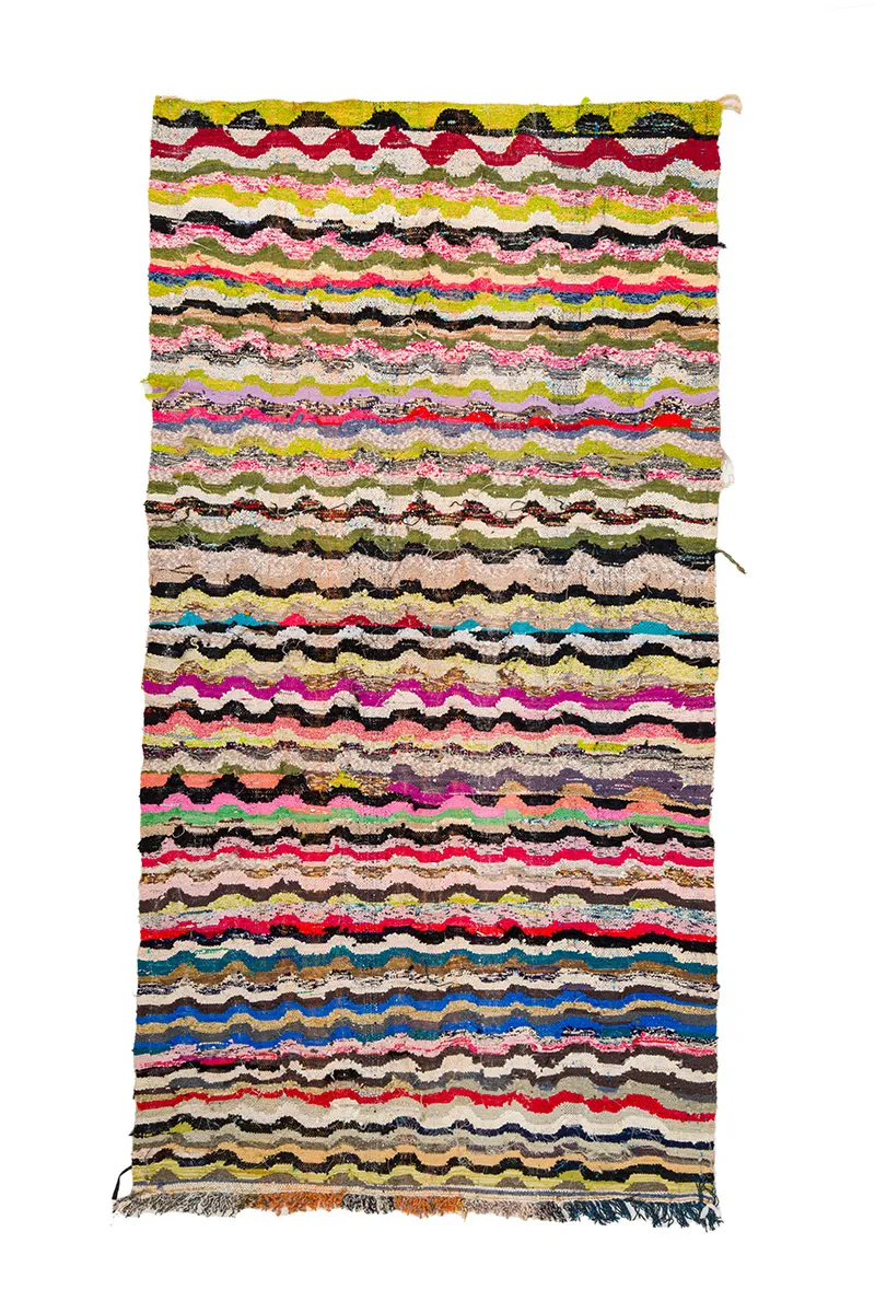 Tapete Berbere Marroquino Boucherouite 150 x 305 cm