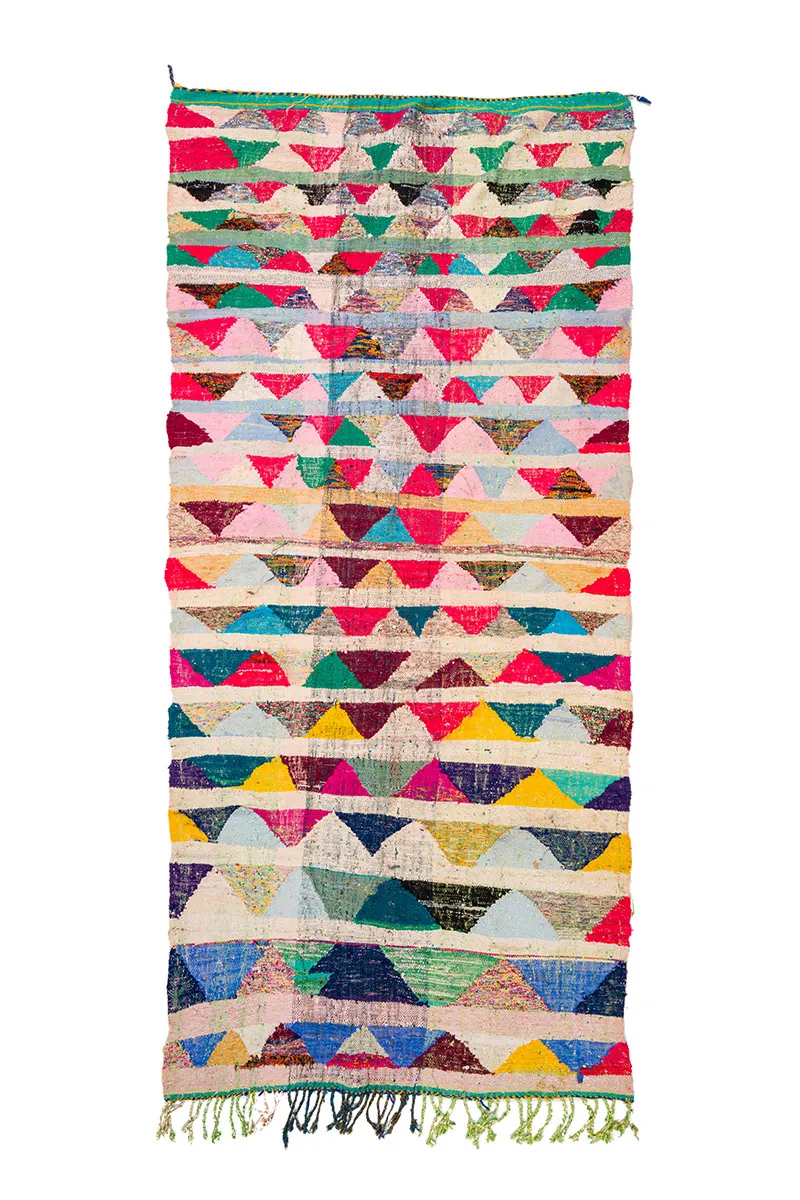 Tapete Berbere Marroquino Boucherouite 145 x 330 cm