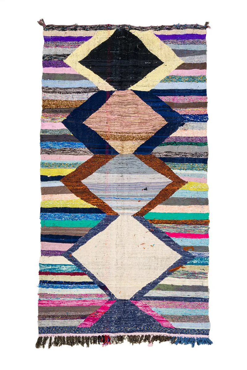 Tapete Berbere Marroquino Boucherouite 130 x 250 cm