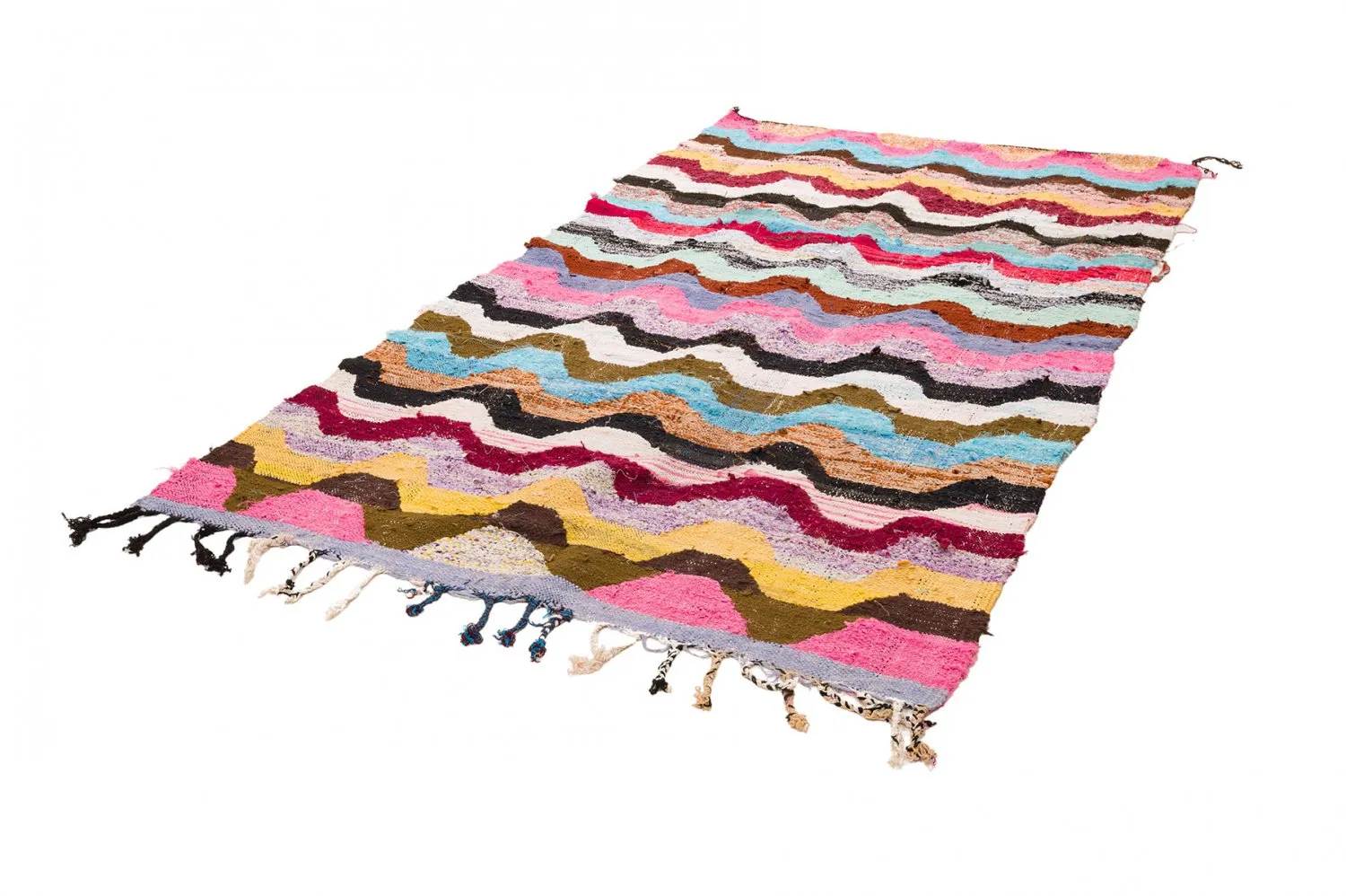 Tapete Berbere Marroquino Boucherouite 140 x 265 cm