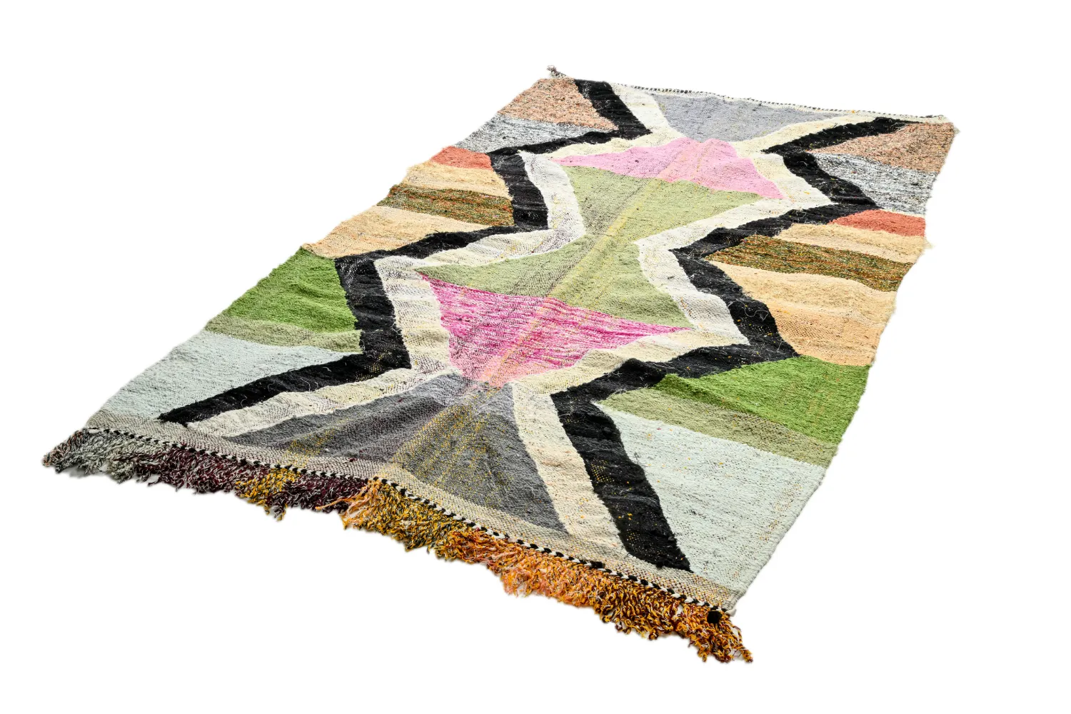 Tapete Berbere Marroquino Boucherouite 145 x 255 cm