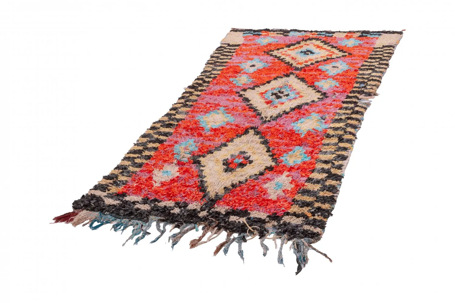 Tapete Berbere Marroquino Boucherouite 235 x 105 cm